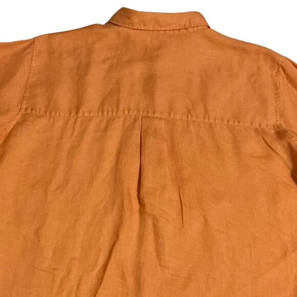 Uniqlo 100% Linen Shirt Women's Size XL  Long Sleeves Button-Up  Apricot - Picture 6 of 6